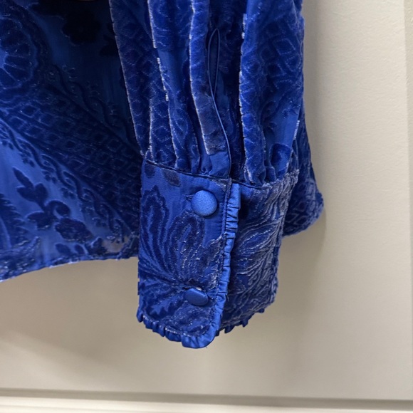 Soft Surroundings Royal Blue Velvet Top - Picture 4 of 5